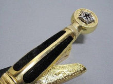 Carica l&#39;immagine nel visualizzatore di Gallery, Square Compass Gold Masonic Masonic Sword Knife W/ Scabbard Gold 25.3&quot; | Regalia Lodge