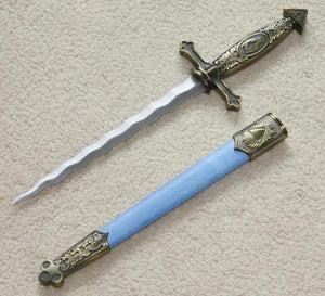 Square Compass Masonic Sword Knife Snake Flaming Blade Blue 13.6" | Regalia Lodge