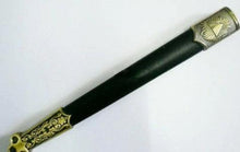 Carica l&#39;immagine nel visualizzatore di Gallery, Square Compass Brass Masonic Sword Knife Snake Flaming Blade / Black Scabbard 15.5&quot; | Regalia Lodge