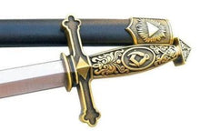 Carica l&#39;immagine nel visualizzatore di Gallery, Square Compass Pyramid Masonic Sword Knife W/ Scabbard 24.1&quot; | Regalia Lodge