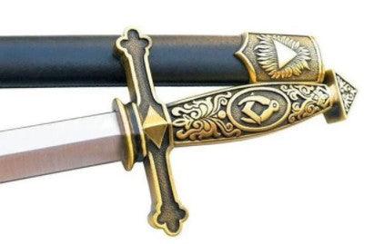 Square Compass Pyramid Masonic Sword Knife W/ Scabbard 24.1