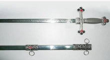 Carica l&#39;immagine nel visualizzatore di Gallery, Square Compass Officer Red Star Masonic Sword 39.5&quot; | Regalia Lodge
