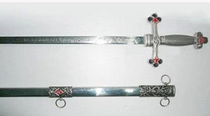 Square Compass Officer Red Star Masonic Sword 39.5" | Regalia Lodge