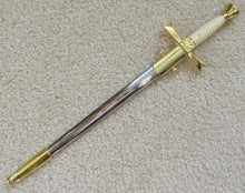 Carica l&#39;immagine nel visualizzatore di Gallery, Gold Masonic Sable Fornitura Knob Ceremony Sword Knife W/ Scabbard Stand 12&quot; | Regalia Lodge