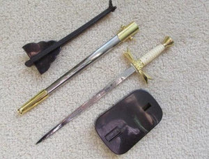 Gold Masonic Sable Fornitura Knob Ceremony Sword Knife W/ Scabbard Stand 12" | Regalia Lodge