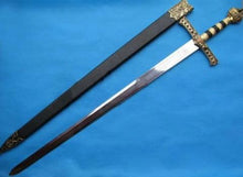Carica l&#39;immagine nel visualizzatore di Gallery, Mio Cid Anointed Knights Templar Golden Sword Scabbard Totem Engraving 49&quot; | Regalia Lodge