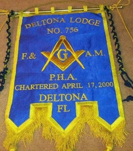 Gold Wire Handmade Embroidered Masonic Banners | Regalia Lodge