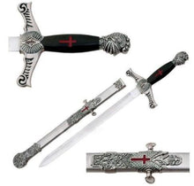 Load image into Gallery viewer, Masonic Knights Templar Sword Knife Red Cross W/ Scabbard 22&quot; | Regalia Lodge