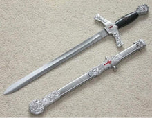 Load image into Gallery viewer, Masonic Knights Templar Sword Knife Red Cross W/ Scabbard 22&quot; | Regalia Lodge