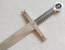 Carica l&#39;immagine nel visualizzatore di Gallery, Knight Templar Red Cross Sword W/ Crescent Wall Mount 40&quot; | Regalia Lodge