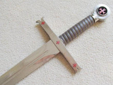 Carica l&#39;immagine nel visualizzatore di Gallery, Knight Templar Red Cross Sword W/ Crescent Wall Mount 40&quot; | Regalia Lodge