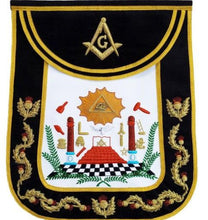 Carica l&#39;immagine nel visualizzatore di Gallery, Masonic Traditional Master Mason Round Apron Bullion Hand Embroidered | Regalia Lodge
