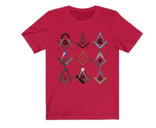 Load image into Gallery viewer, Square &amp; Compass Symbols Masonic T-Shirt | Regalia Lodge