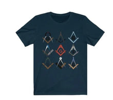 Load image into Gallery viewer, Square &amp; Compass Symbols Masonic T-Shirt | Regalia Lodge