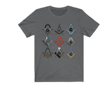 Load image into Gallery viewer, Square &amp; Compass Symbols Masonic T-Shirt | Regalia Lodge