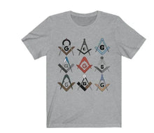 Load image into Gallery viewer, Square &amp; Compass Symbols Masonic T-Shirt | Regalia Lodge
