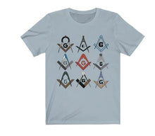 Load image into Gallery viewer, Square &amp; Compass Symbols Masonic T-Shirt | Regalia Lodge