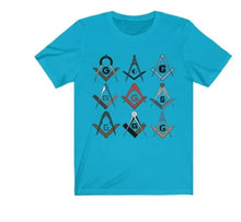 Load image into Gallery viewer, Square &amp; Compass Symbols Masonic T-Shirt | Regalia Lodge