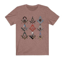 Load image into Gallery viewer, Square &amp; Compass Symbols Masonic T-Shirt | Regalia Lodge