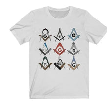 Load image into Gallery viewer, Square &amp; Compass Symbols Masonic T-Shirt | Regalia Lodge