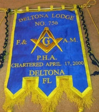 Carica l&#39;immagine nel visualizzatore di Gallery, Gold Wire Handmade Embroidered Masonic Banners | Regalia Lodge