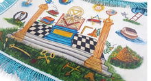 Carica l&#39;immagine nel visualizzatore di Gallery, 18th Century Inspired Hand-Painted Colorful Apron | Regalia Lodge