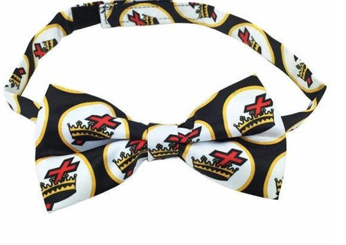High Quality 100% Silk Masonic Knight Templar Bow Tie Black & White | Regalia Lodge