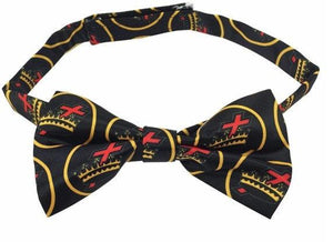 High Quality 100% Silk Masonic Knight Templar Bow Tie Black & Yellow | Regalia Lodge