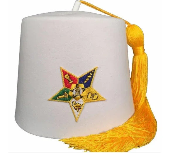 Order of the Eastern Star OES White Fez - Masonic Fez Caps | Regalia Lodge