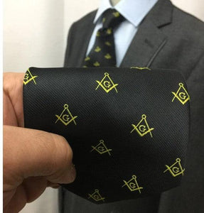 Masonic Regalia Craft Masons Silk Tie Embroided Square Compass & G Lodge Gift | Regalia Lodge