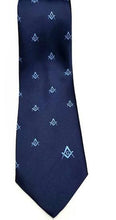 Afbeelding in Gallery-weergave laden, Masonic Regalia Craft Masons Silk Tie Embroidered Square Compass &amp; G Blue | Regalia Lodge