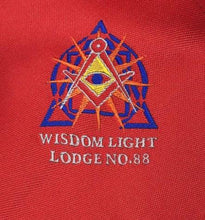 Carica l&#39;immagine nel visualizzatore di Gallery, Masonic Regalia Red Tie with lodge logo | Regalia Lodge