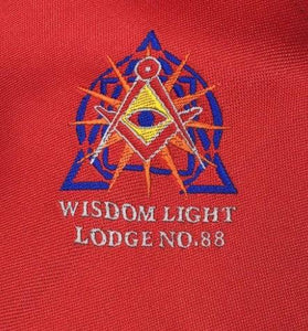 Masonic Regalia Red Tie with lodge logo | Regalia Lodge