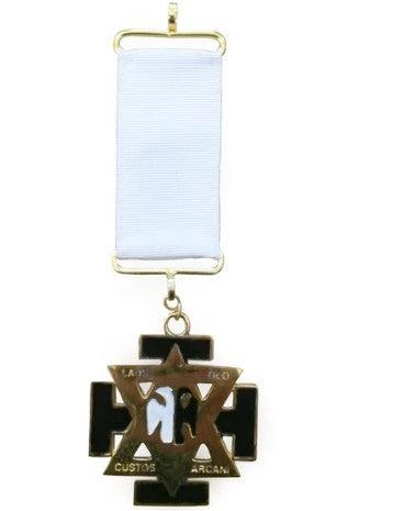 Scottish Rite Commander in Chief Officer Masonic Jewel - Wings Down, White Ribbon | Regalia Lodge