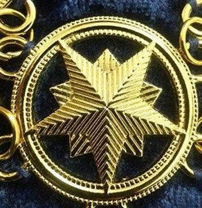 Masonic Master Mason "G" Chain Collar - Gold/Silver on Blue + Free Case | Regalia Lodge