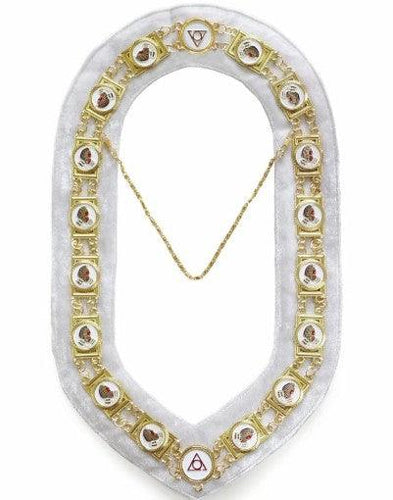 Daughter Of Isis - Masonic Chain Collar - Gold/Silver on White + Free Case | Regalia Lodge