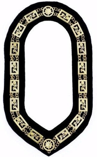 Rose Croix - Regalia Chain Collar - Gold/Silver on Blue + Free Case | Regalia Lodge