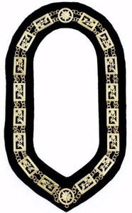 Rose Croix - Regalia Chain Collar - Gold/Silver on Blue + Free Case | Regalia Lodge