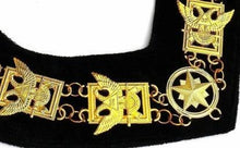Carica l&#39;immagine nel visualizzatore di Gallery, 32nd Degree - Scottish Rite Wings UP Chain Collar - Gold/Silver on Black + Free Case | Regalia Lodge