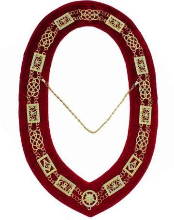 Grand Lodge - Chain Collar - GolGrand Lodge - Chain Collar - Gold/Silver on Red + Free Cased/Silver on Red + Free Case | Regalia Lodge