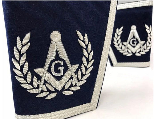 Masonic Gauntlets Cuffs - Embroidered with Fringe - Blue | Regalia Lodge