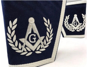 Masonic Gauntlets Cuffs - Embroidered with Fringe - Blue | Regalia Lodge