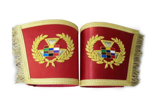 Past Grand High Priest Gauntlet Cuff Set, Royal Arch PGHP Masonic Cuffs | Regalia Lodge