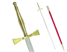 画像をギャラリービューアに読み込む, Masonic Sword with Gold Hilt and Red Scabbard 35 3/4&quot; + Free Case | Regalia Lodge