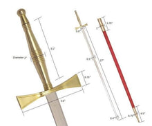 画像をギャラリービューアに読み込む, Masonic Sword with Gold Hilt and Red Scabbard 35 3/4&quot; + Free Case | Regalia Lodge