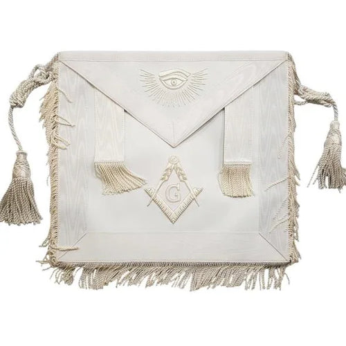 White Master Mason Masonic regalia Apron with Tassels | Regalia Lodge