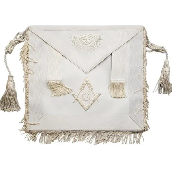 White Master Mason Masonic regalia Apron with Tassels | Regalia Lodge