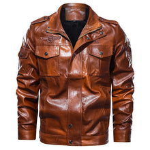 Carica l&#39;immagine nel visualizzatore di Gallery, Men&#39;s Washed PU Leather Casual Men&#39;s Leather Jacket-Leather jacket for mens | Regalia Lodge