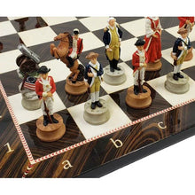 Carica l&#39;immagine nel visualizzatore di Gallery, American Revolutionary War Chess Set W/ 17&quot; Elegance Board Revolution | Regalia Lodge