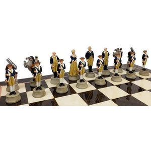 American Revolutionary War Chess Set W/ 17" Elegance Board Revolution | Regalia Lodge